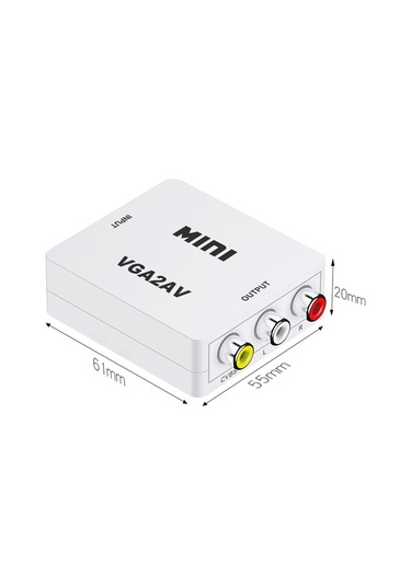 Gplus VGA2AV VGA RCA AV Dönüştürücü Çevirici Mini Switch