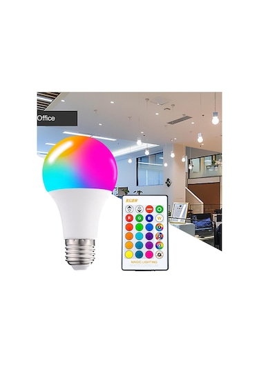 Homyl E26 E27 Rgb Led Ampul Ev Partisi Için 16 Renk Değişimi 70x130mm-15w