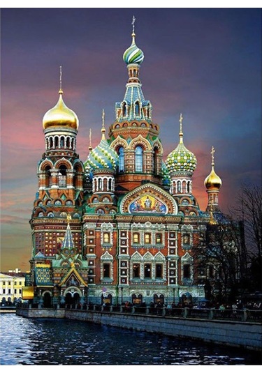 Yaleker Kale Desenli El Yapımı Elmas Boyama Seti - Kanvas Malzeme, 30x40 Cm, Tam Gereçli Diğer