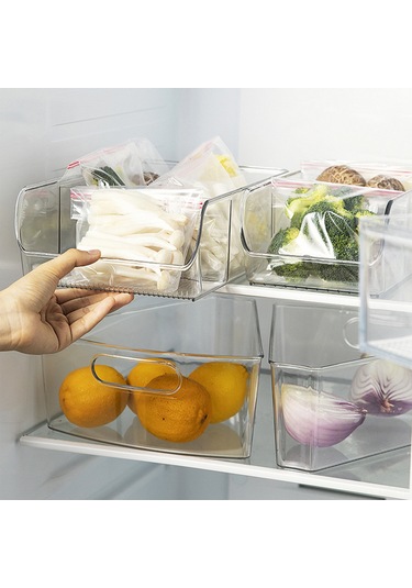 Moveevo Şeffaf Katlanabilir Buzdolabı Saklama Kutusu - 28x14x9cm Pet Malzeme Şeffaf