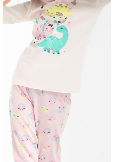 Roly Poly 2793 Cute Animals Vanilya Kız Çocuk Pijama Takımı Vanilya