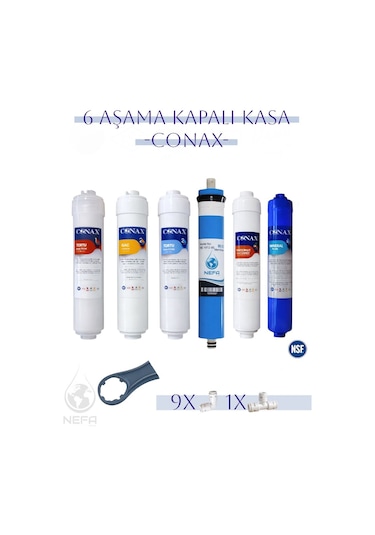 Conax Kapalı Kasa İnline Ekstra Mineral 6 Aşamalı Filtre Seti