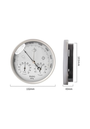 Moly Altın Renkli 132 Mm Hava İstasyonu: Barometre, Termometre, Higrometre - Basınç, Sıcaklık, Nem Ölçümü