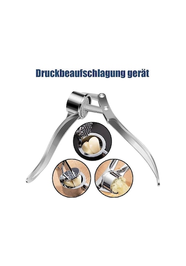 Profesyonel Gıda Hazırlığı Sarımsak Presi, Karanfil, Zencefil, Fındık, Yaban Turpu, Havuç İçin Katı Çinko Alaşımlı Sarımsak Ezici - Ağır Hizmet Tipi, Ergonomik Sap Siyah