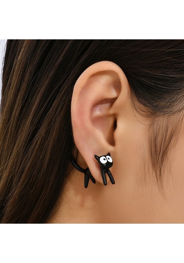 Sevimli Kedi Yavrusu Minimalist Küpe, Yaratıcı Çıkarılabilir Küpe Stili 4