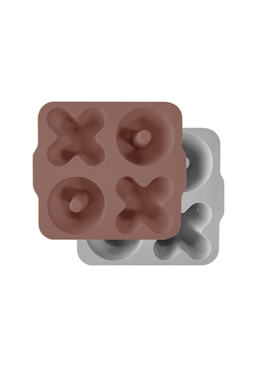 Silikon Muffin Kalıbı 16,4x18,8x4,5 Cm Woody Brown / Powder Grey - Kahverengi-gri