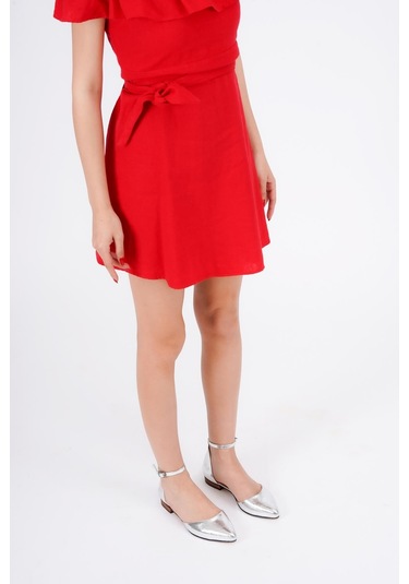 Misty Gümüş 2 Cm Topuklu Bilekten Bantlı Sivri Burun Günlük Babet Gümüş