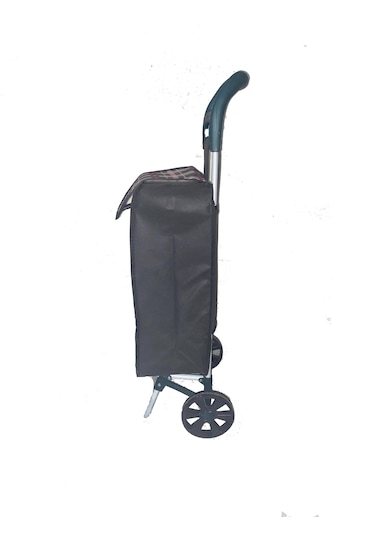 Tekerlekli Pazar Arabası Ve Çantası, Pazar Sepeti - Lila Bordo