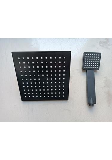 Tepe Duş Robot Duş Başlığı Ve El Duşu Siyah Kare 20x20