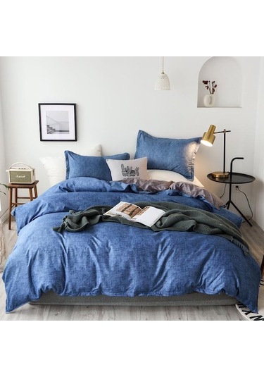 Novahub Mavi 3 Adet Ev Tekstili Yatak Seti Düz Renk Nevresim Takımları Nevresim Yastık Kılıfı Avrupa Boyutu Kral Kraliçe Yorgan Ve Çarşaf Yok 150 200cm Mavi MAVI