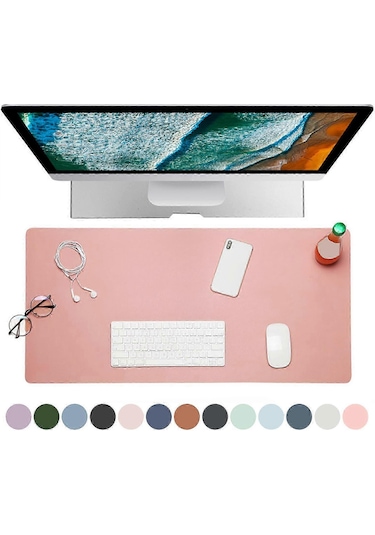 Bilgisayar Mouse Pad'i Büyük Kaymaz Kalın Pvc Su Geçirmez Taşınabilir Katlanabilir Düz Renkli Dizüstü Bilgisayar Oyun Mouse Pad'i Bilgisayar Aksesuarları Gri