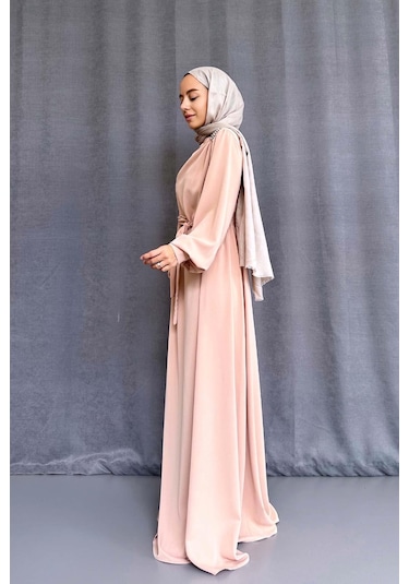 Omzu Taşlı Abiye - Bej