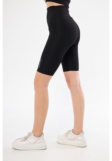 Lesa Wear Yüksek Bel Likralı Toparlayıcı Kısa Şort Tayt Siyah