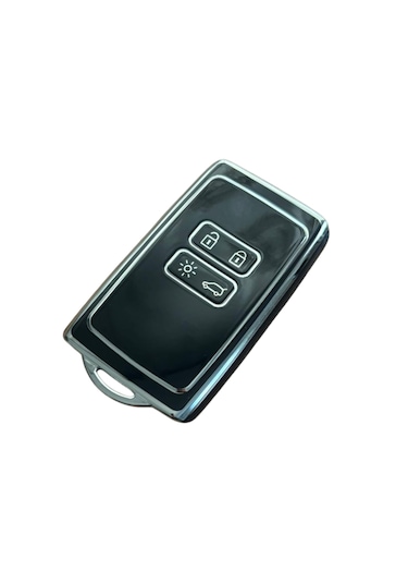 Autohan Keys Lüx Renault Anahtar Kılıfı, Clio E-tech, Austral, Megane 4, Talisman, Clio 5 Uyumlu, Siyah-gümüş