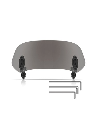 Pazly Evrensel Motosiklet Rüzgar Koruyucusu - 180 Ayarlanabilir, Gürültü Azaltıcı, Yağmura Dayanıklı 28.5x11cm, Küçük Boyutlu