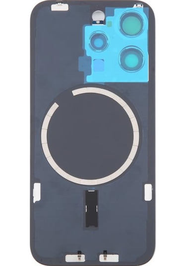 Teknonet Apple Uyumlu iPhone 16 Pro Kamera Camlı Batarya Kapağı + Magsafe Flex - Siyah Siyah