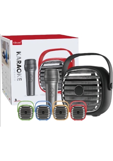 Kbroad KTS-1943 Mini Taşınabilir Karaoke Mikrofonlu Bluetooth Kablosuz Hoparlör
