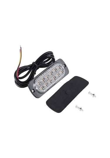 Dofolink 4 Adet Sarı 12 Ledli Frenleyici, Araç Acil Uyarı Işıkları, 18 Flaş Modu, Ip67 Su Geçirmez, 12-24v Dc Siyah