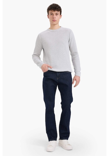 Defacto Standart Fit Bisiklet Yaka Triko Kazak E0811ax25wngr210 Gri