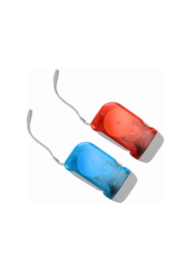 Geeroyoo İki Adet Kırmızı-mavi El Fırçalı Led Feneri, Abs Malzeme, Taşınabilir, Çevre Dost, Elden Üretimli Işık Kaynağı Kırmızı Mavi