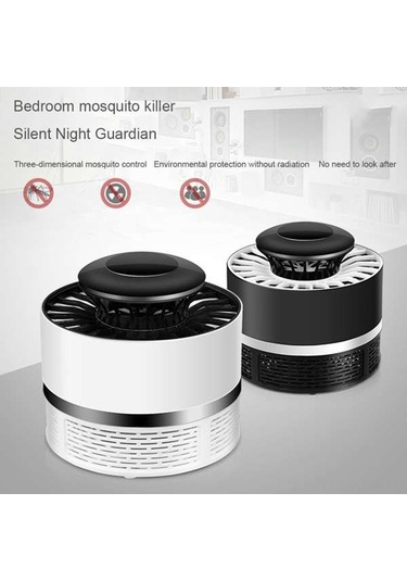 Kosona Ev İçi Usb Led Işılıklı, Kimyasız 20 M² Etki Alanlı Siyah Küçük Boy Örümcek Avlama Lambası