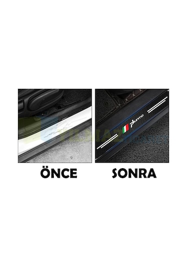 Fiat Punto Karbon Kapı Eşiği Koruma Oto Sticker Etiket 4 Parça