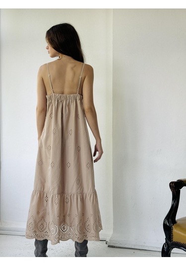 Retrobird Adel Brode Askılı Elbise Kadın Kum-13578-kum Kum Rengi