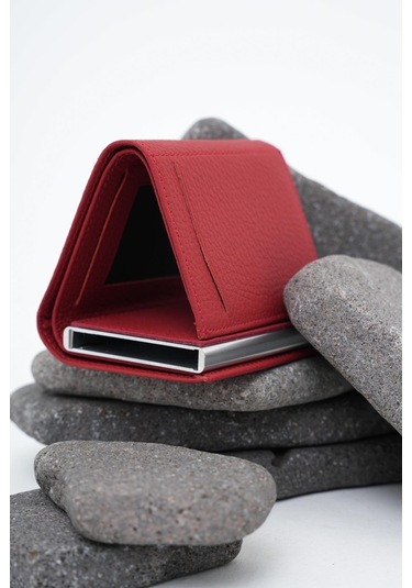 Erkek Mekanizmalı Deri Cüzdan Kırmızı 113570