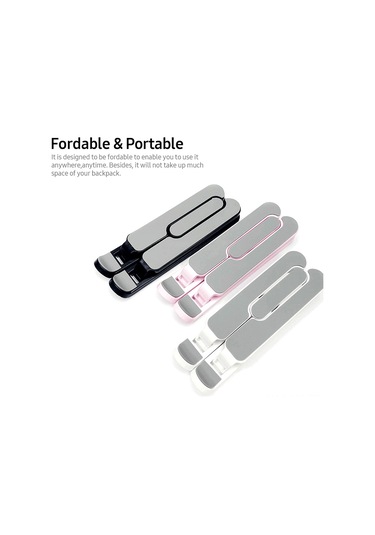 Vkemall Siyah 7 Seviye Ayarlanabilir Tablet Telefon Tutucu - Katlanabilir Taşınabilir Soğutucu Ergonomik Tripod