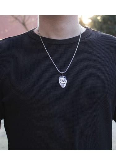 925 Ayar Gümüş Kral Zincirli Göktürkçe Türk Yazılı Bozkurt Tasarı 552728121