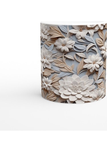 Zarif Zindelik Relax Çiçek Desenli Kupa Bardak Karışık Renkli