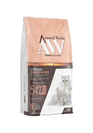 Animal World Kısırlaştırılmış Somonlu Yetişkin Kedi Maması 1500 G
