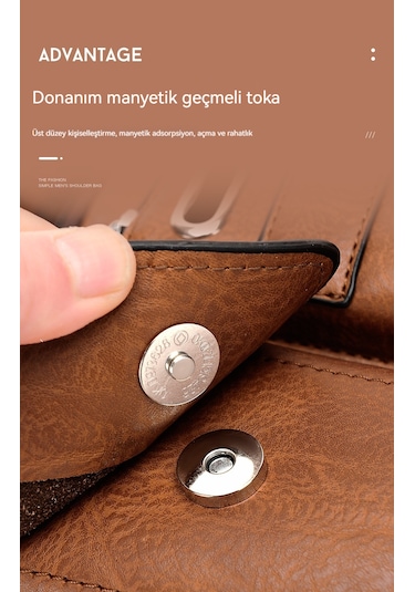 Erkek Büyük Kapasiteli Su Geçirmez Omuz Çapraz Çanta Çanta-kahver Kahverengi