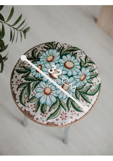 Iv-trik-stail Kare Tabure/stul İçin Yuvarlak Yastık 32 Cm Goblen 141144968 Beyaz-yeşil