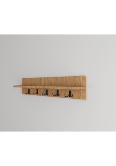 Portmanto Elbise Askılığı, Duvar Askılığı 80 Cm Meşe