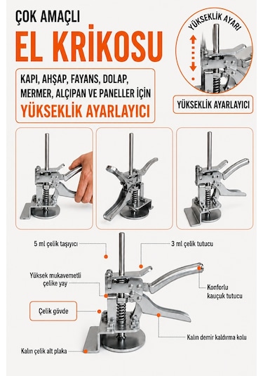 Çok Amaçlı El Krikosu Ahşap, Fayans, Kapı, Dolap Ve Paneller İçin