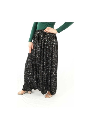 Özözkanlar Zeyal Çiçekli Yöresel Menekşe Aşağıdan Ağlı Şalvar Hantal Beden R-1 Çok Renkli