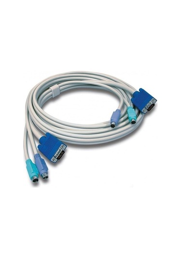 1.5 Metre 2x PS2 + 1x VGA Tüm Soketleri Erkek KVM Switch Kablosu