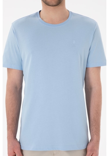 U.S. Polo Assn. Erkek Regular Fit Bisiklet Yaka Mavi Basic Tişört 50305924-VR003