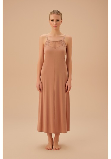 Suwen Swan Uzun Gecelik St4415613l023 Kahverengi