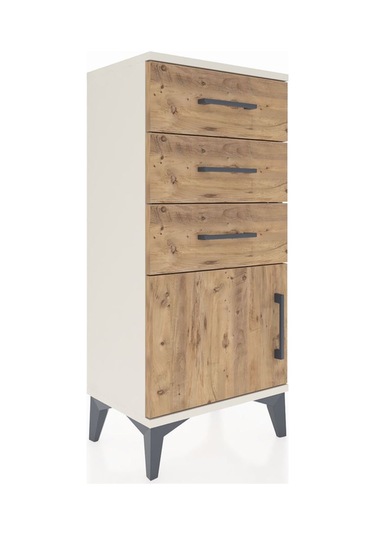 Arges Komodin 3 Çekmeceli Tek Kapaklı 44x30x96 Aytaşı-çam Aytaşı