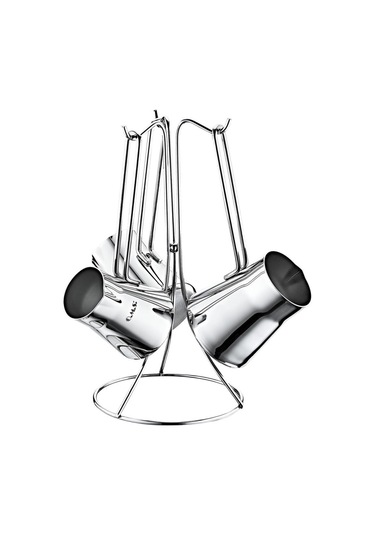 Oms 7034 Çelik Cezve Takımı 4 Parça Silver