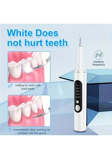 Willowhaven Beyaz 5 Seviye Ayarlanabilir Led Işıklı Diş Taşı Temizleme Seti - 4 Yedek Başlıklı Güçlü Diş İpi