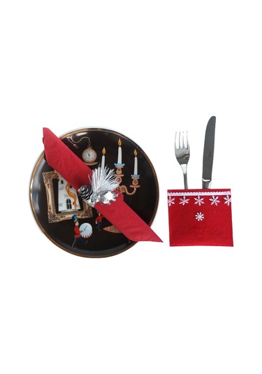 Yılbaşı Set Figürlü 6 Adet Kaşık Çatallık