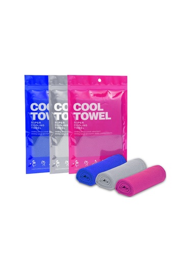 Xiyyadms "3'lü Spor Havlusu Seti - Yoga, Koşu, Kamp İçin Hızlı Kuruyan Soğutucu Mikrofiber Havlu" Çok Renkli