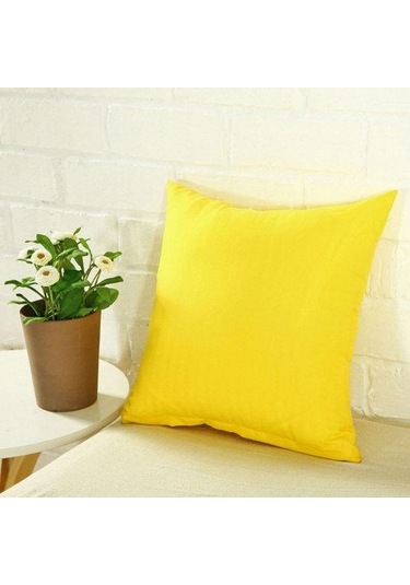 Sarı Düz Düz Renk Atmak Yastık Kılıfı Ev Kanepe Keten Pamuk Kare Yastık Örtüsü