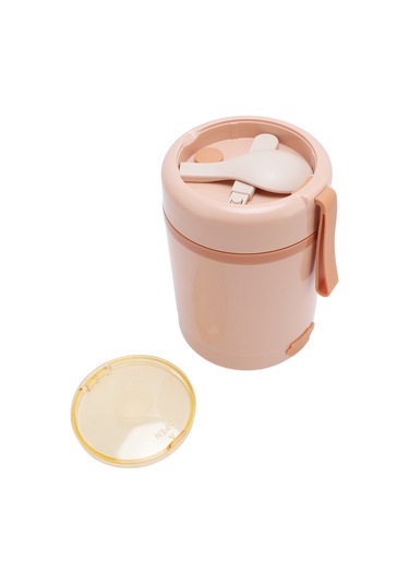 Xindoker 600ml Usb Şarjlı 60 C Sabit Sıcaklıklı 304 Paslanmaz Çelik Leakproof Taşınabilir Yemek Isıtıcı - Pembe