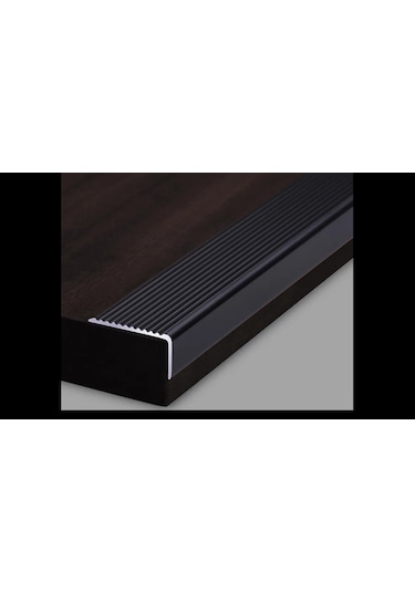 L Model Metal Merdiven Basamak Profili Çıtası Köşebent Bitim Profil Siyah 4cm 2cm 1,35m -