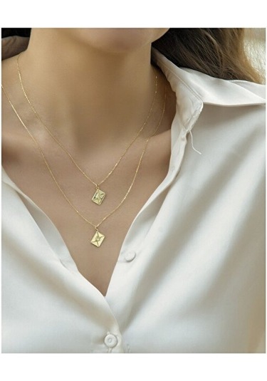 Tektaş - Sarı Altın 8 Ayar Aşk Mektup Kolye