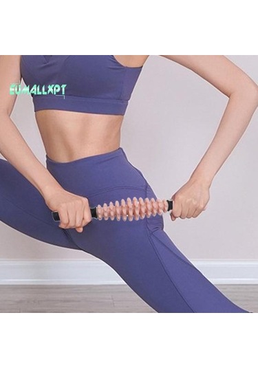 Kırmızı Kaymaz Saplı Yıkanabilir Yoga Çubuğu - Derin Rahatlama, Ayarlanabilir Dişli, 12 Tekerlek, Ev İçin Spor Salonu Egzersiz Masaj Silindiri Kırmızı